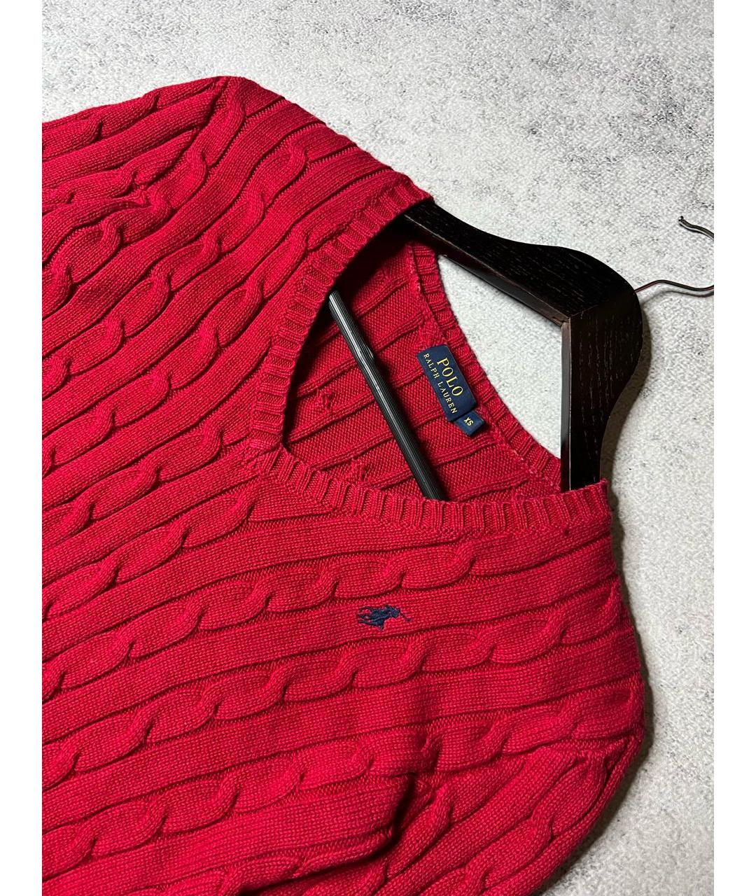 RALPH LAUREN Красный хлопковый джемпер / свитер, фото 2