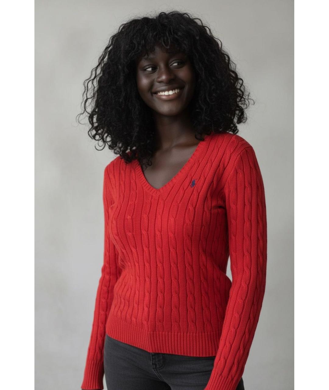 RALPH LAUREN Красный хлопковый джемпер / свитер, фото 5
