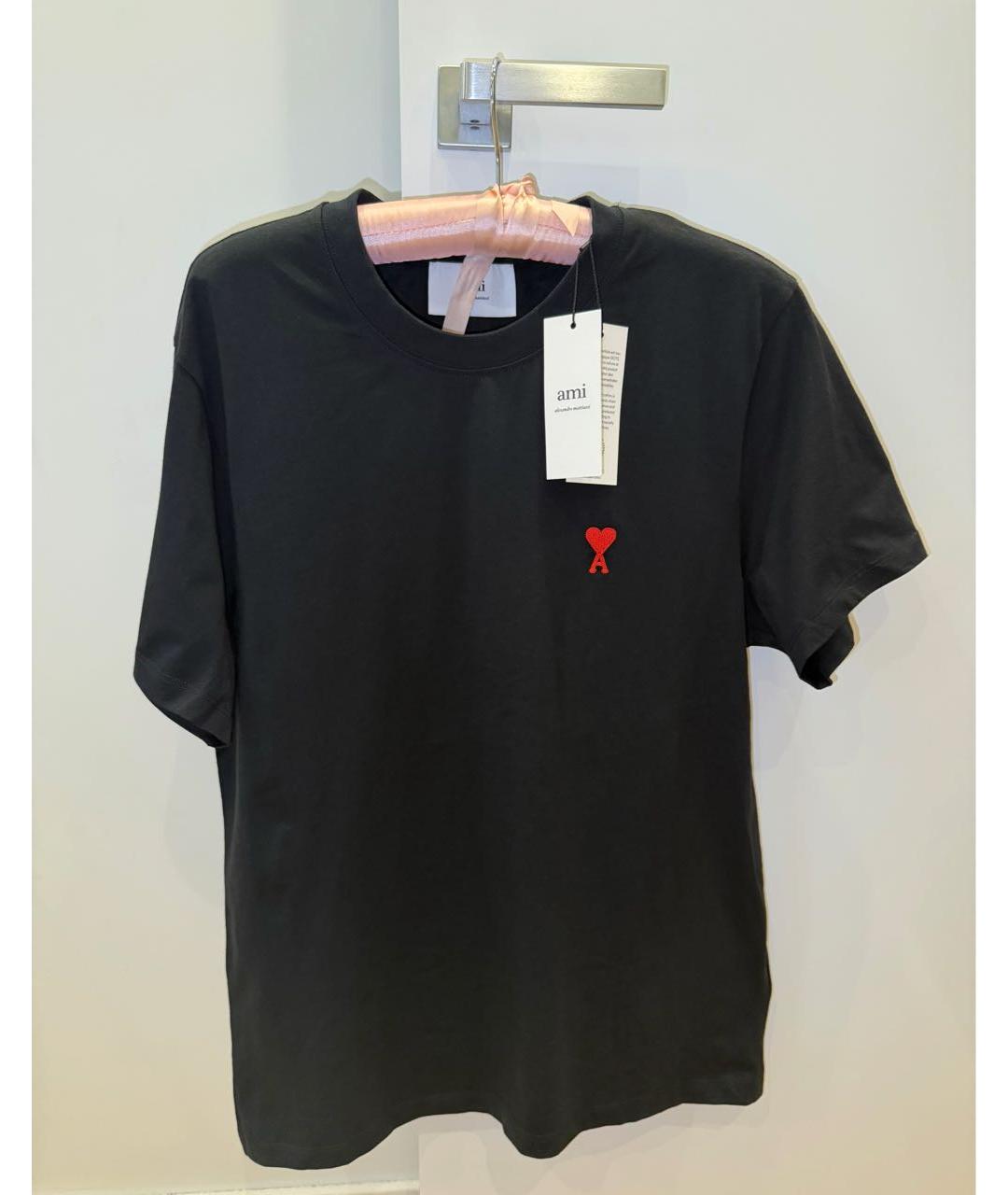 Ami Paris Черная хлопковая футболка, фото 2
