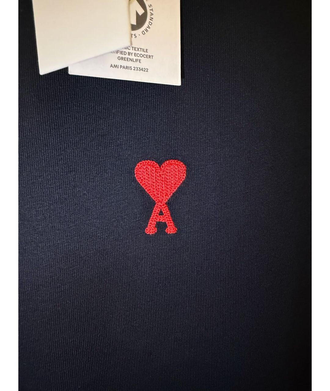 Ami Paris Черная хлопковая футболка, фото 3