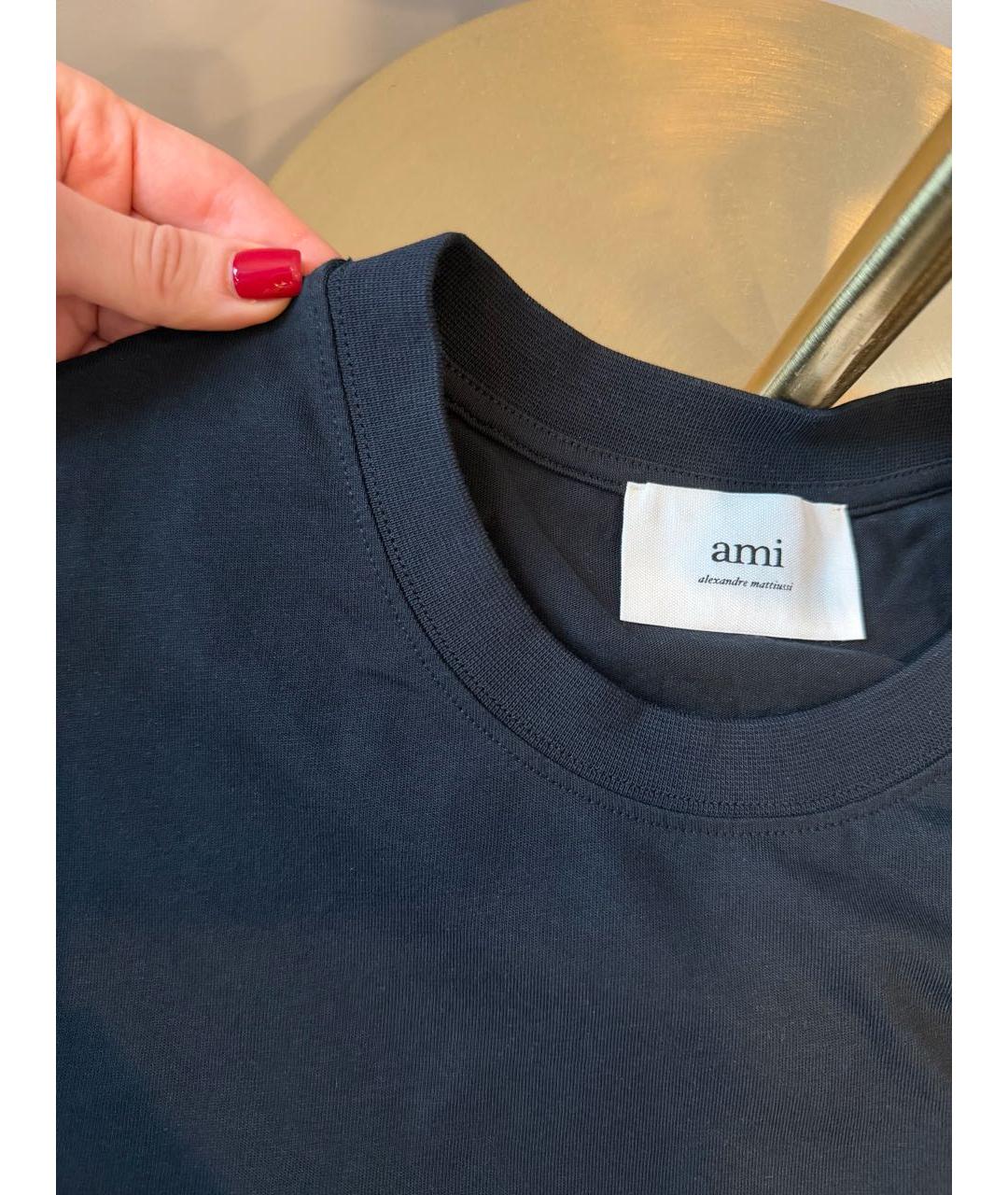 Ami Paris Черная хлопковая футболка, фото 5