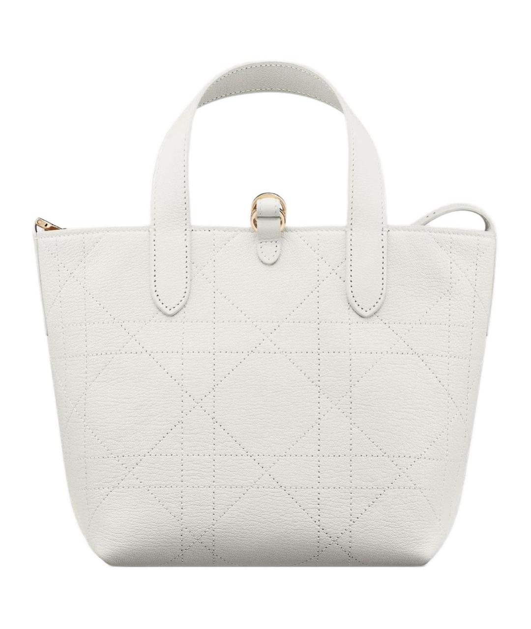 CHRISTIAN DIOR Белая кожаная сумка через плечо, фото 4