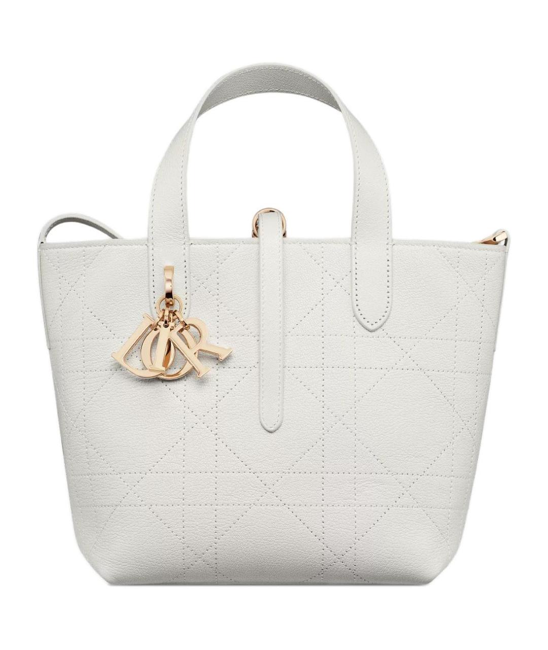 CHRISTIAN DIOR Белая кожаная сумка через плечо, фото 1