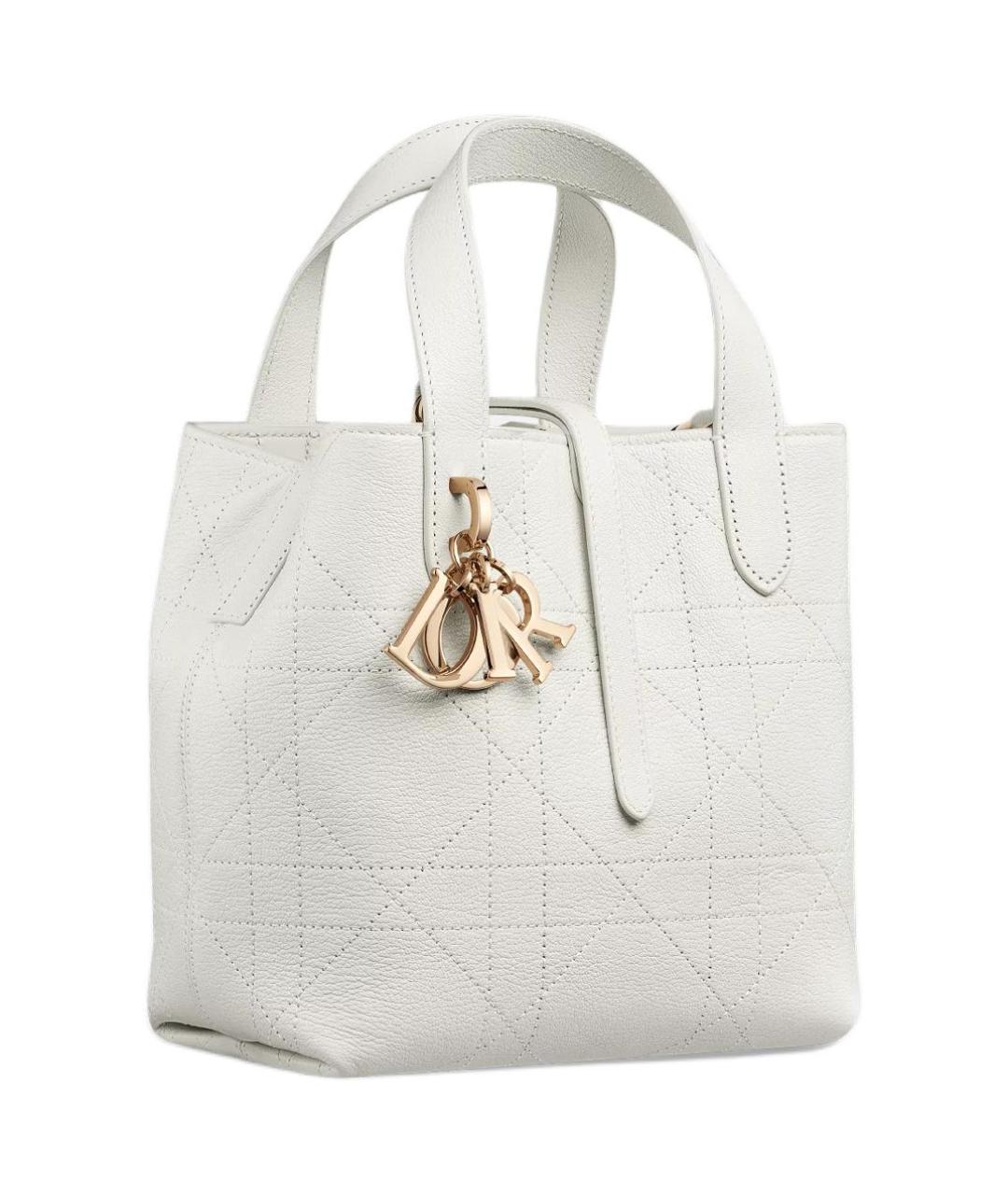 CHRISTIAN DIOR Белая кожаная сумка через плечо, фото 3