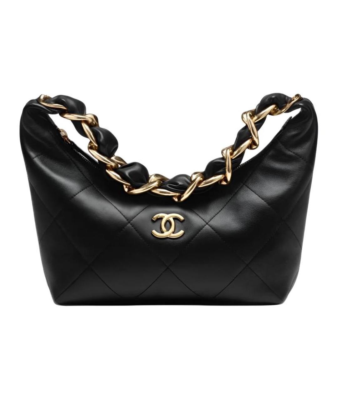 CHANEL Черная кожаная сумка через плечо, фото 1