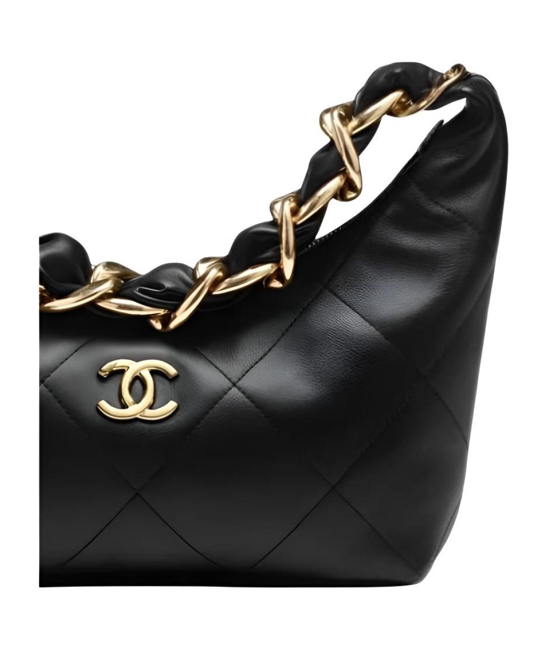 CHANEL Черная кожаная сумка через плечо, фото 4
