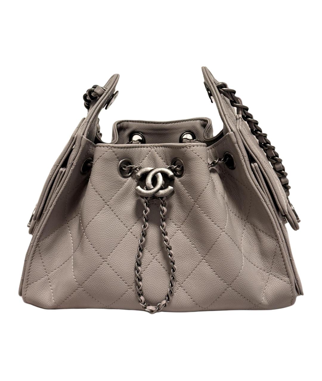 CHANEL Серая кожаная сумка через плечо, фото 1