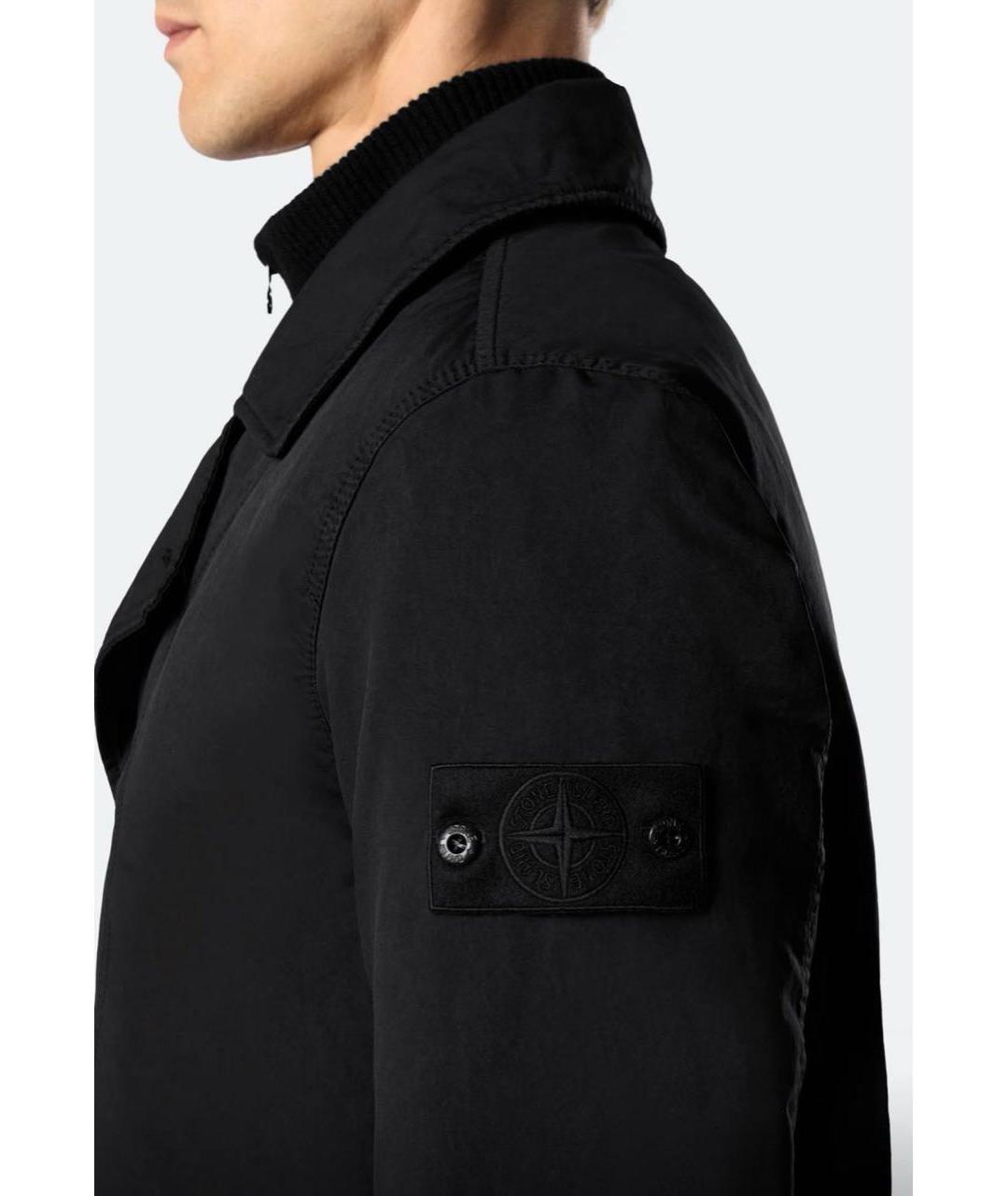 STONE ISLAND Черное пальто, фото 3