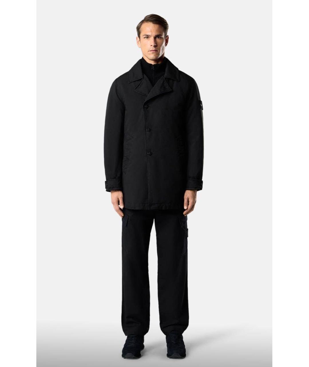 STONE ISLAND Черное пальто, фото 4