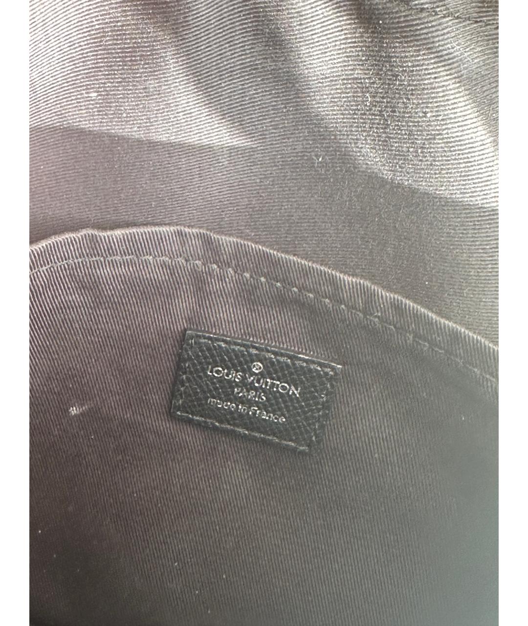 LOUIS VUITTON Черная кожаная сумка на плечо, фото 5