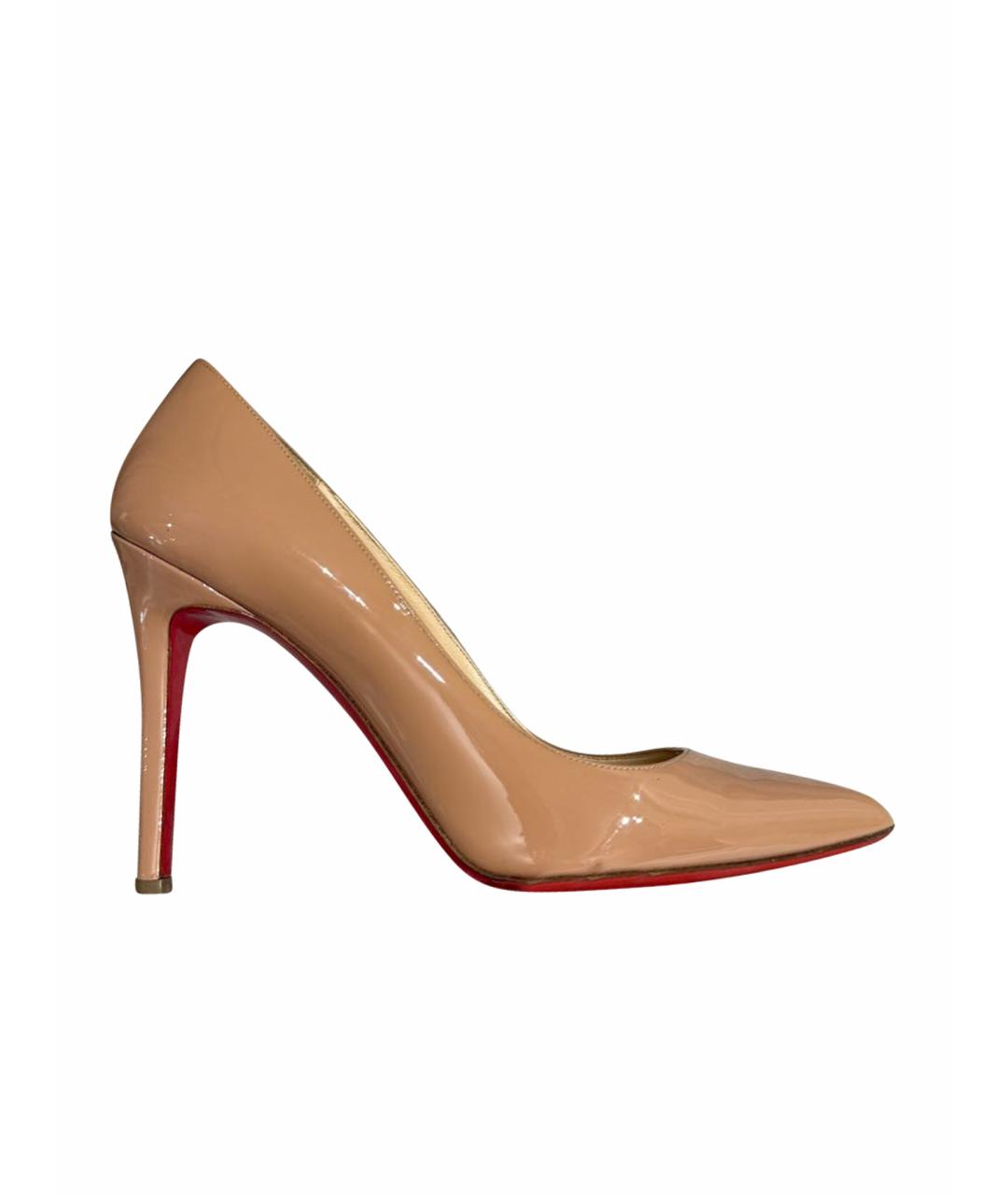 CHRISTIAN LOUBOUTIN Бежевые туфли из лакированной кожи, фото 1