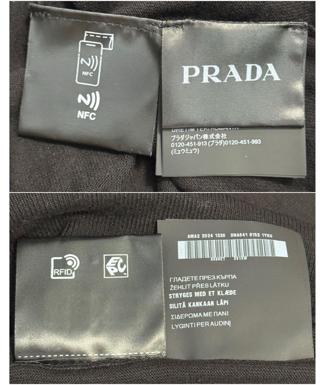 PRADA Черный хлопковый джемпер / свитер, фото 2