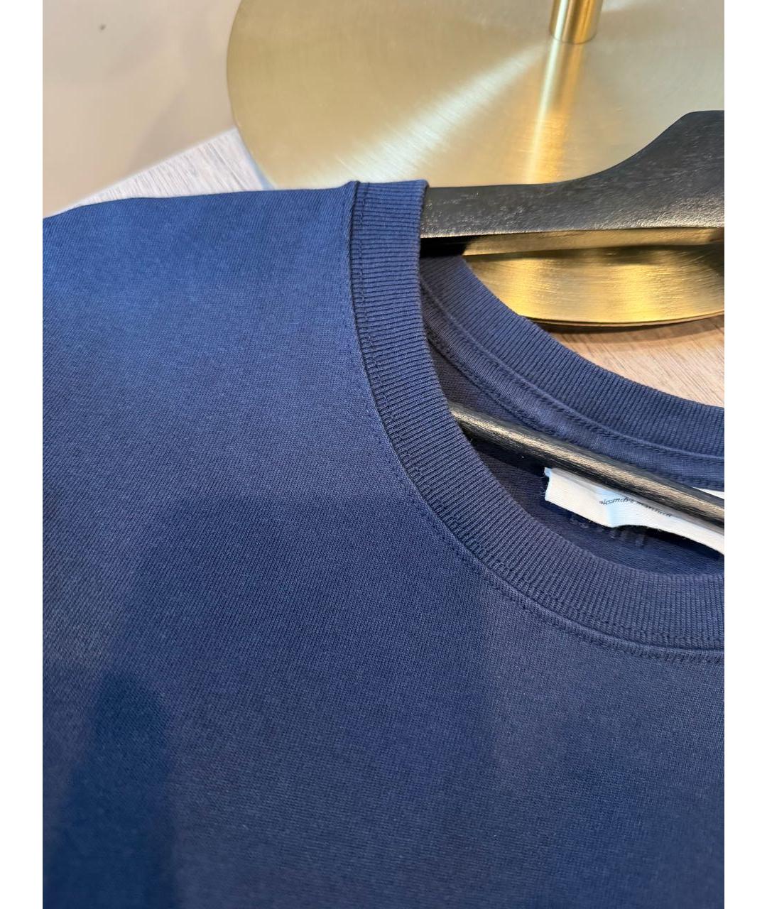 Ami Paris Темно-синяя хлопковая футболка, фото 5