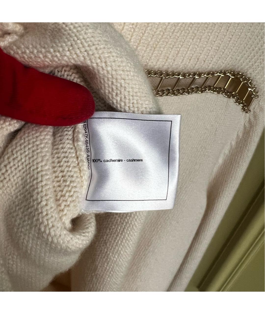 CHANEL Бежевый кашемировый джемпер / свитер, фото 6