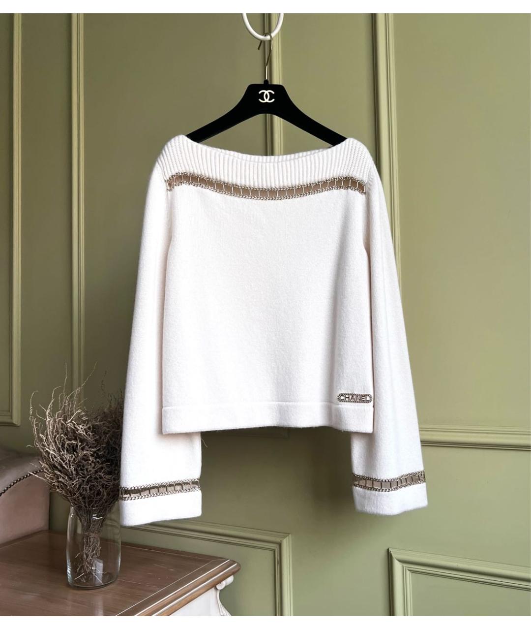 CHANEL Бежевый кашемировый джемпер / свитер, фото 9