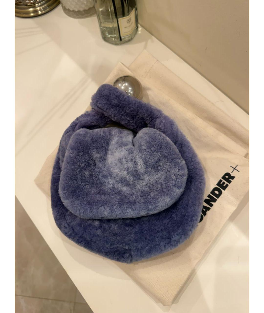 JIL SANDER Фиолетовая меховая сумка с короткими ручками, фото 3