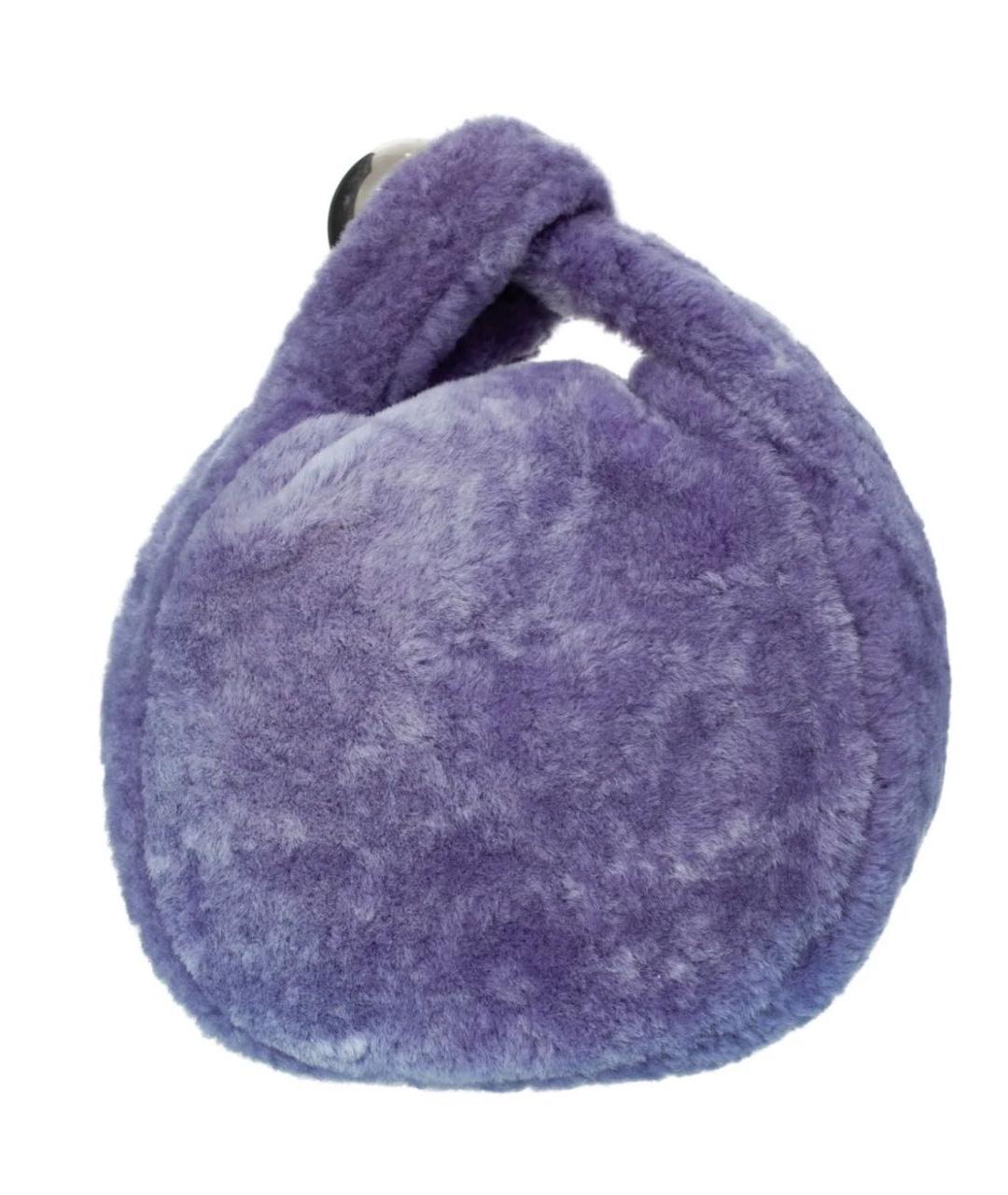 JIL SANDER Фиолетовая меховая сумка с короткими ручками, фото 2