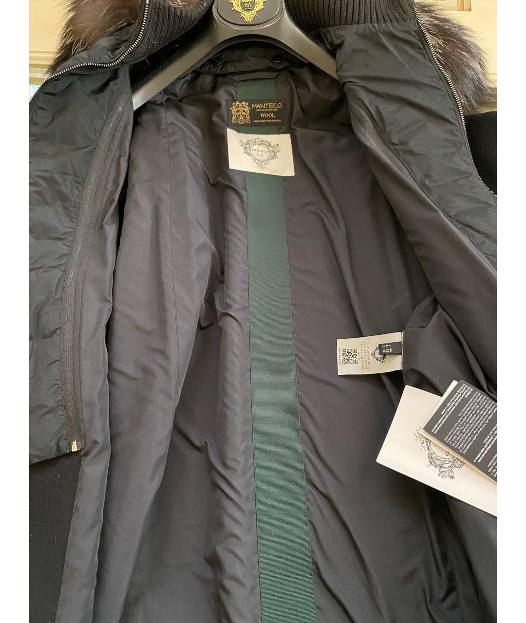 DIEGO M Черное шерстяное пальто, фото 8