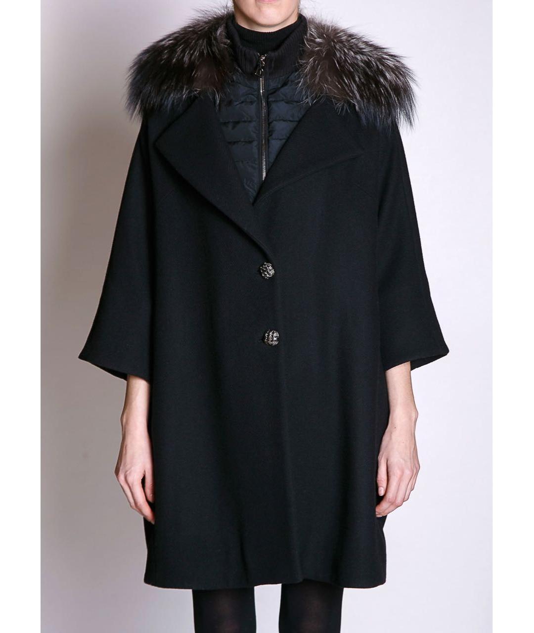 DIEGO M Черное шерстяное пальто, фото 3