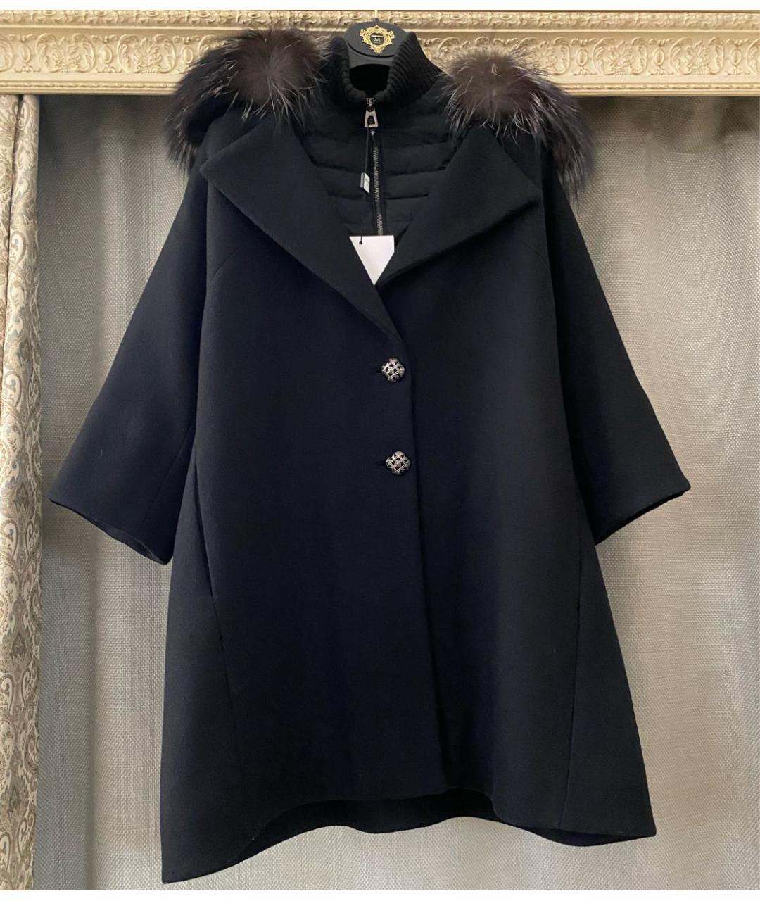 DIEGO M Черное шерстяное пальто, фото 5