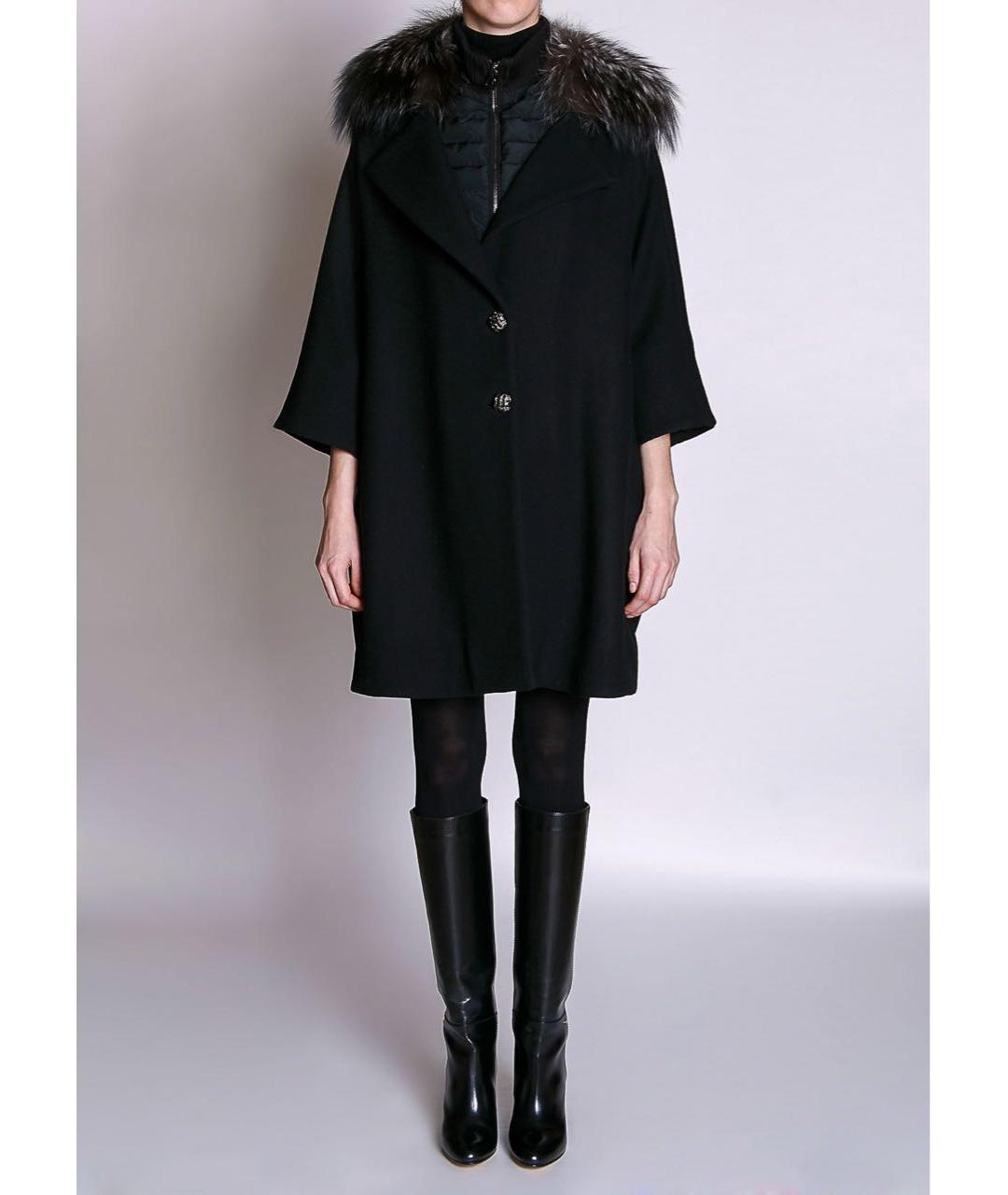 DIEGO M Черное шерстяное пальто, фото 2