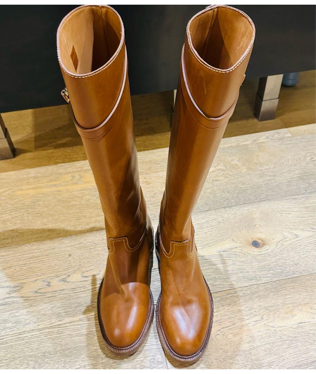 POLO RALPH LAUREN Коричневые кожаные сапоги, фото 8