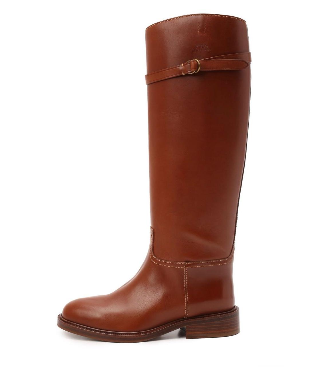 POLO RALPH LAUREN Коричневые кожаные сапоги, фото 9