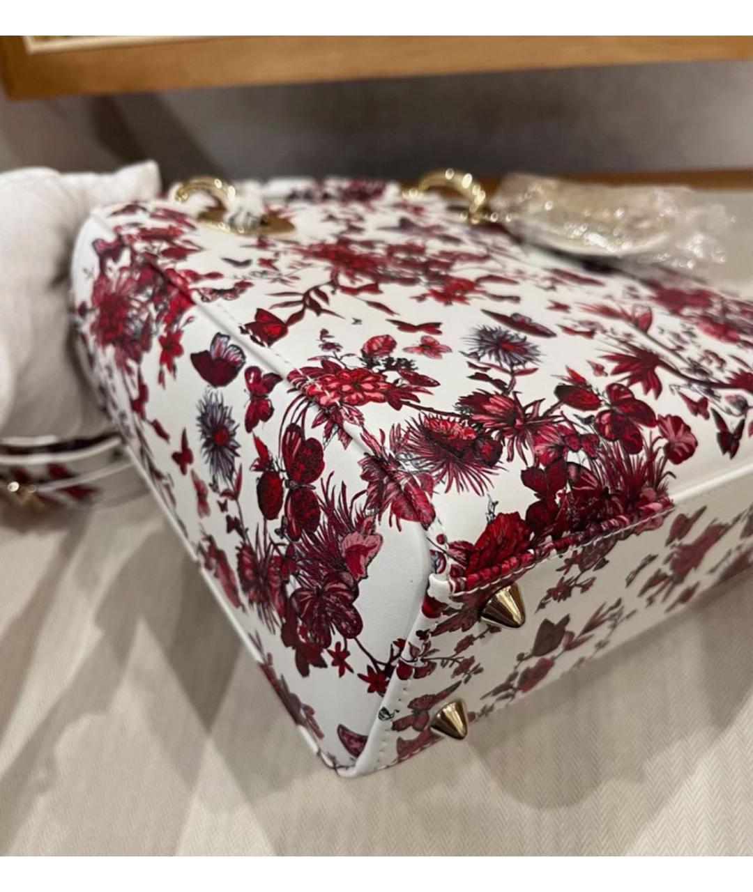 CHRISTIAN DIOR Белая кожаная сумка с короткими ручками, фото 5