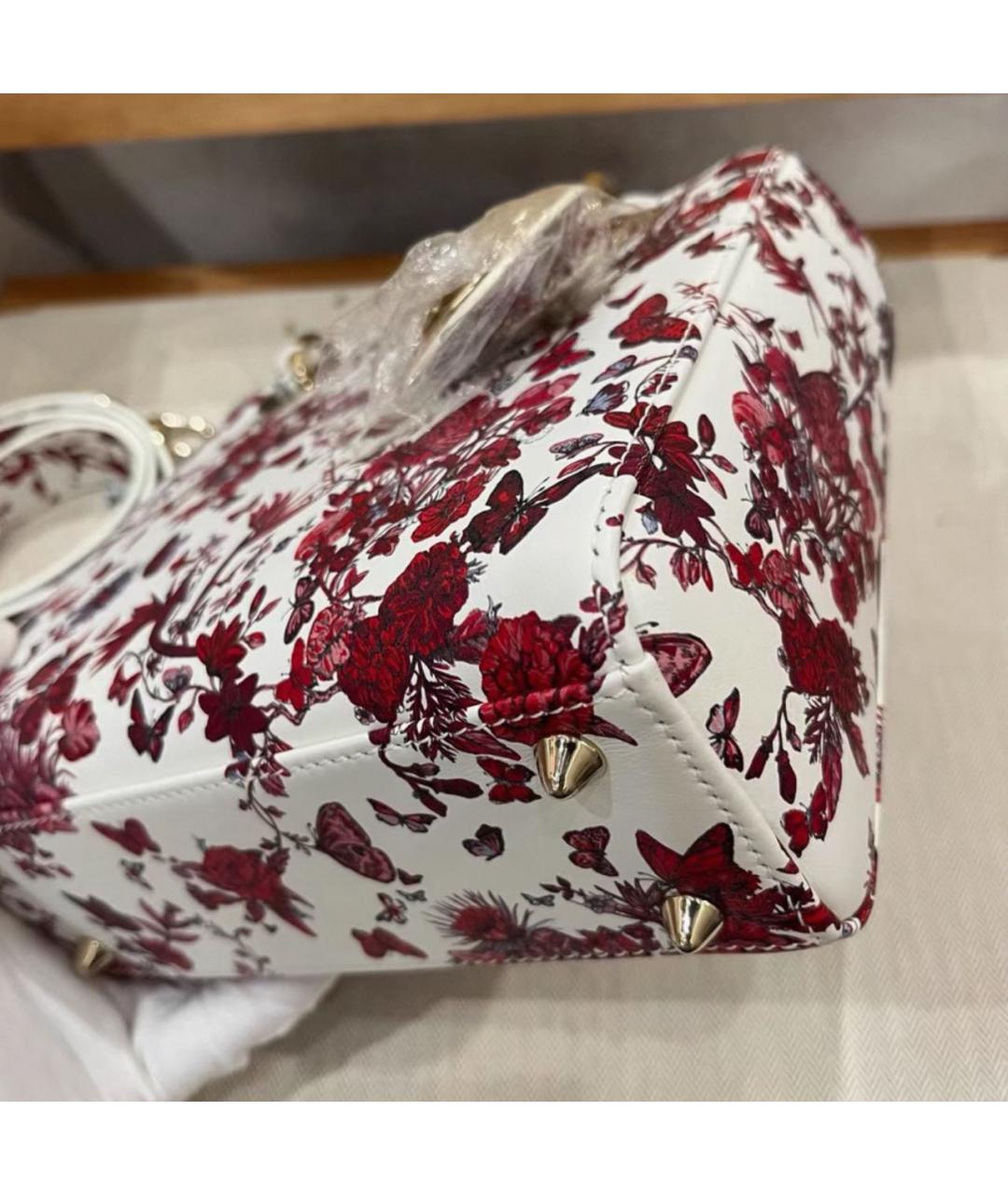 CHRISTIAN DIOR Белая кожаная сумка с короткими ручками, фото 6