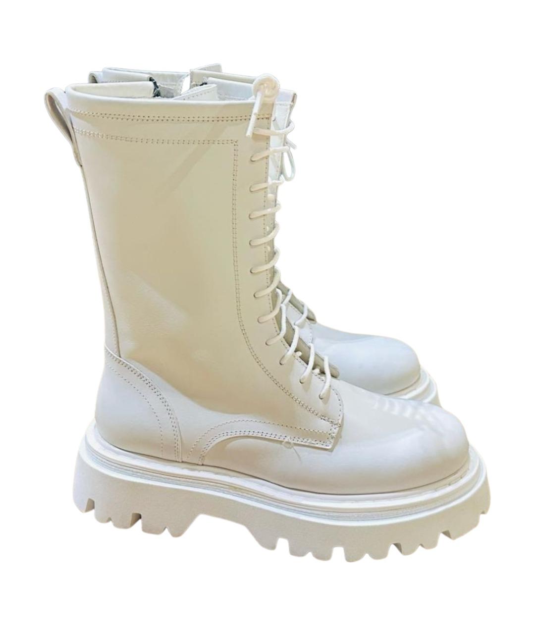 CASADEI Белые кожаные ботинки, фото 1