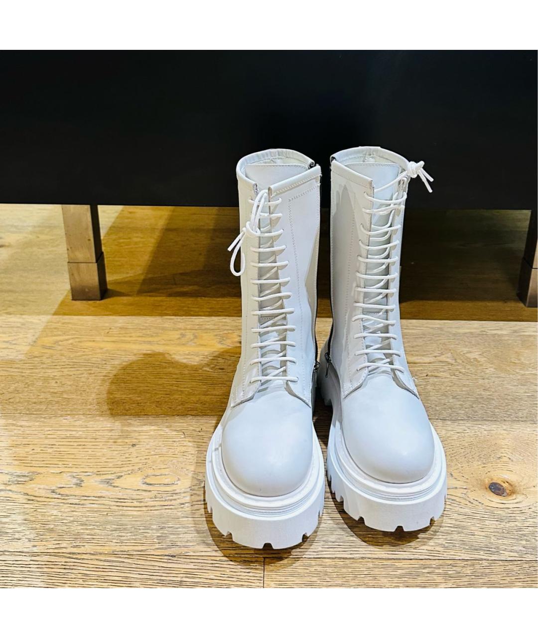 CASADEI Белые кожаные ботинки, фото 2