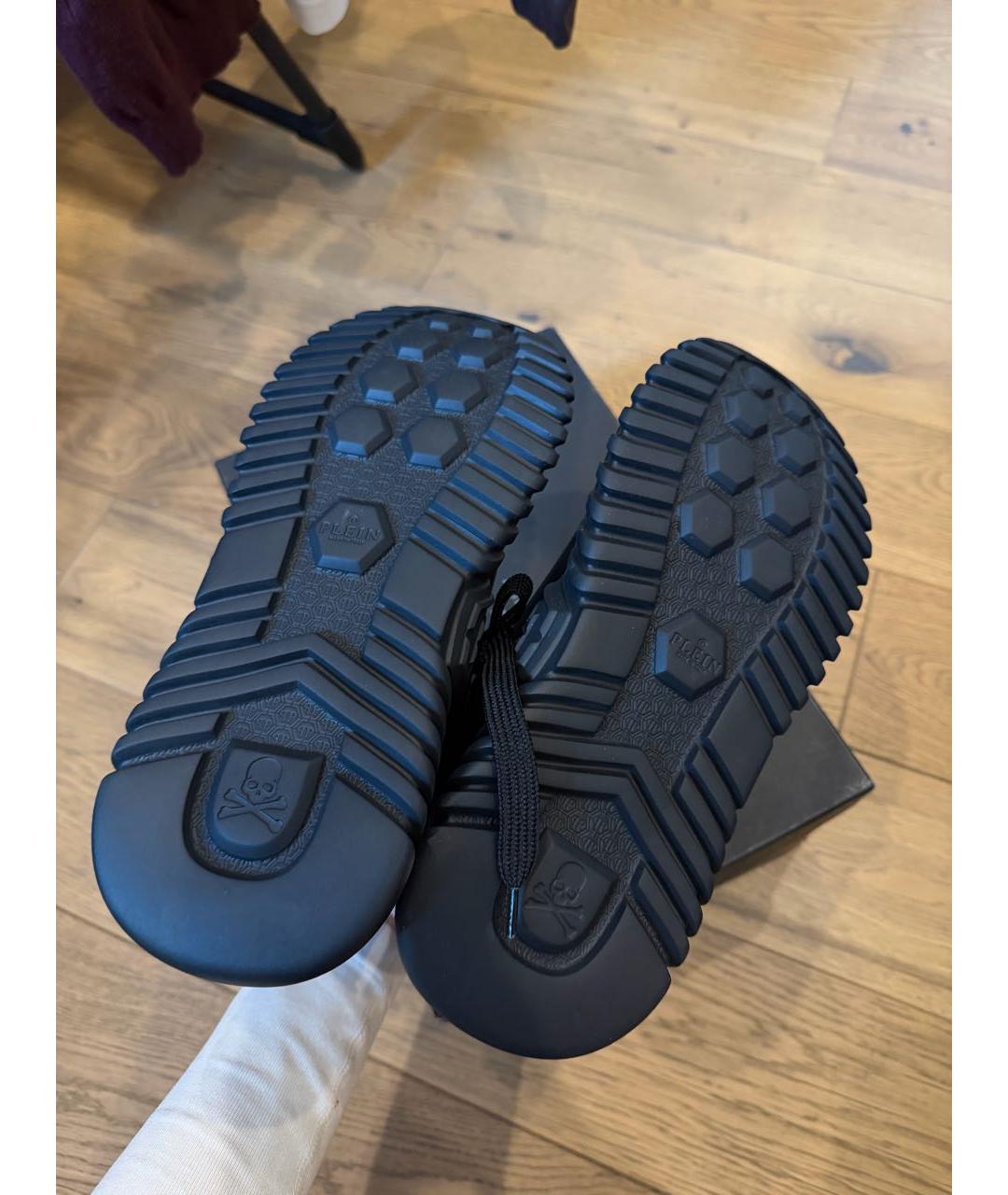 PHILIPP PLEIN Черные кожаные кеды, фото 7