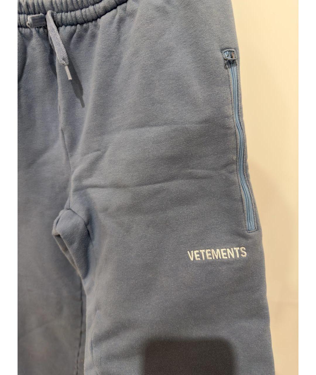 VETEMENTS Голубые хлопковые спортивные брюки и шорты, фото 2