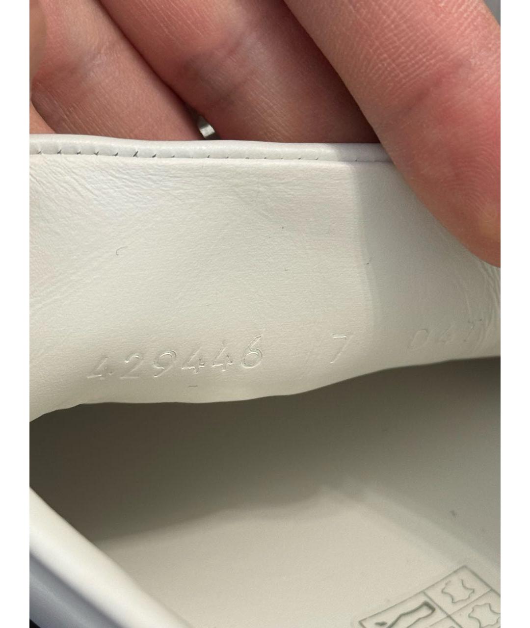 GUCCI Белые кожаные низкие кроссовки / кеды, фото 7