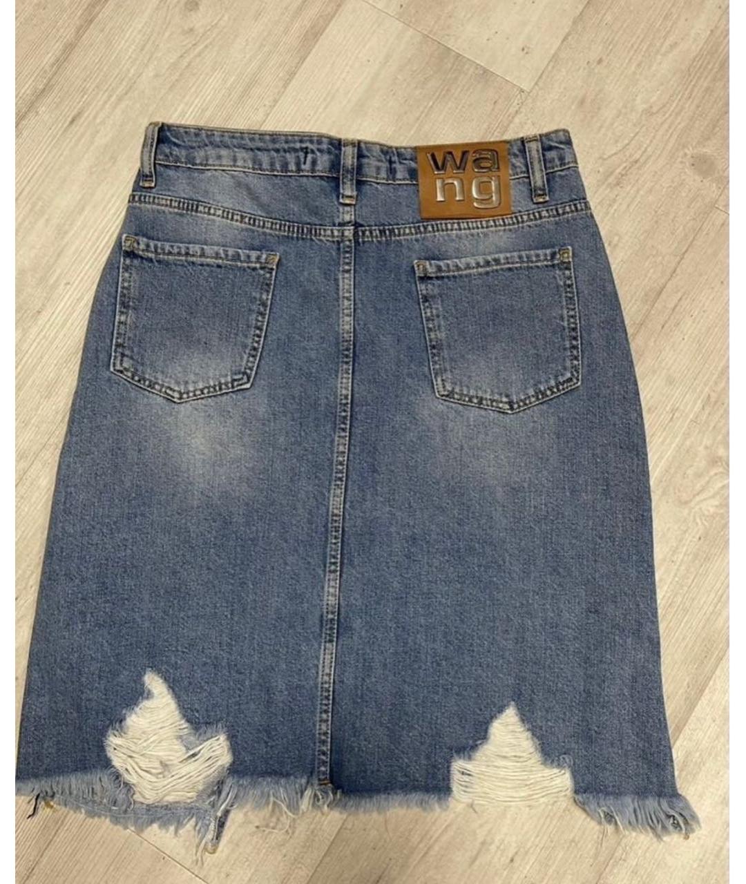 ALEXANDER WANG Синяя деним юбка миди, фото 2