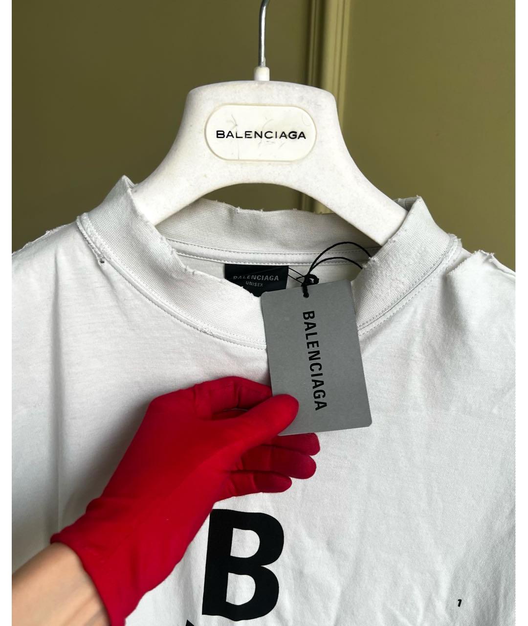 BALENCIAGA Хлопковая футболка, фото 2