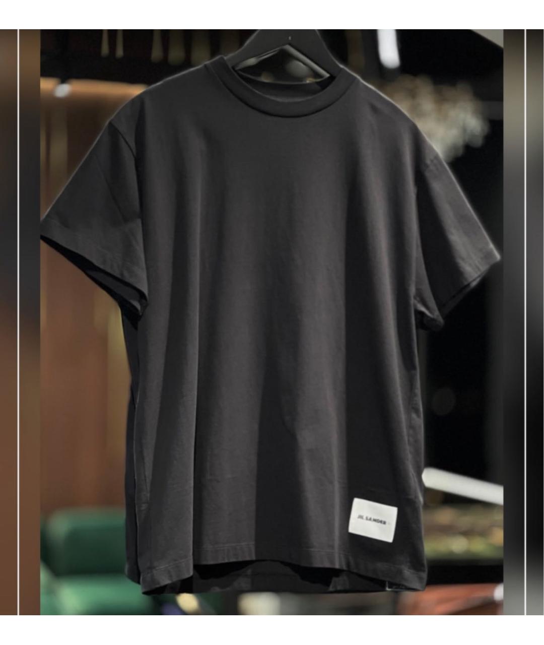 JIL SANDER Черная хлопковая футболка, фото 3