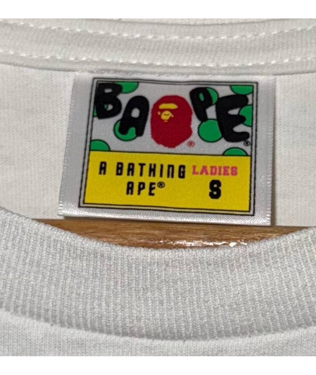 A BATHING APE Белая хлопковая футболка, фото 3