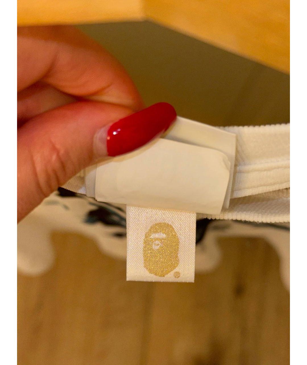 A BATHING APE Белая хлопковая футболка, фото 4