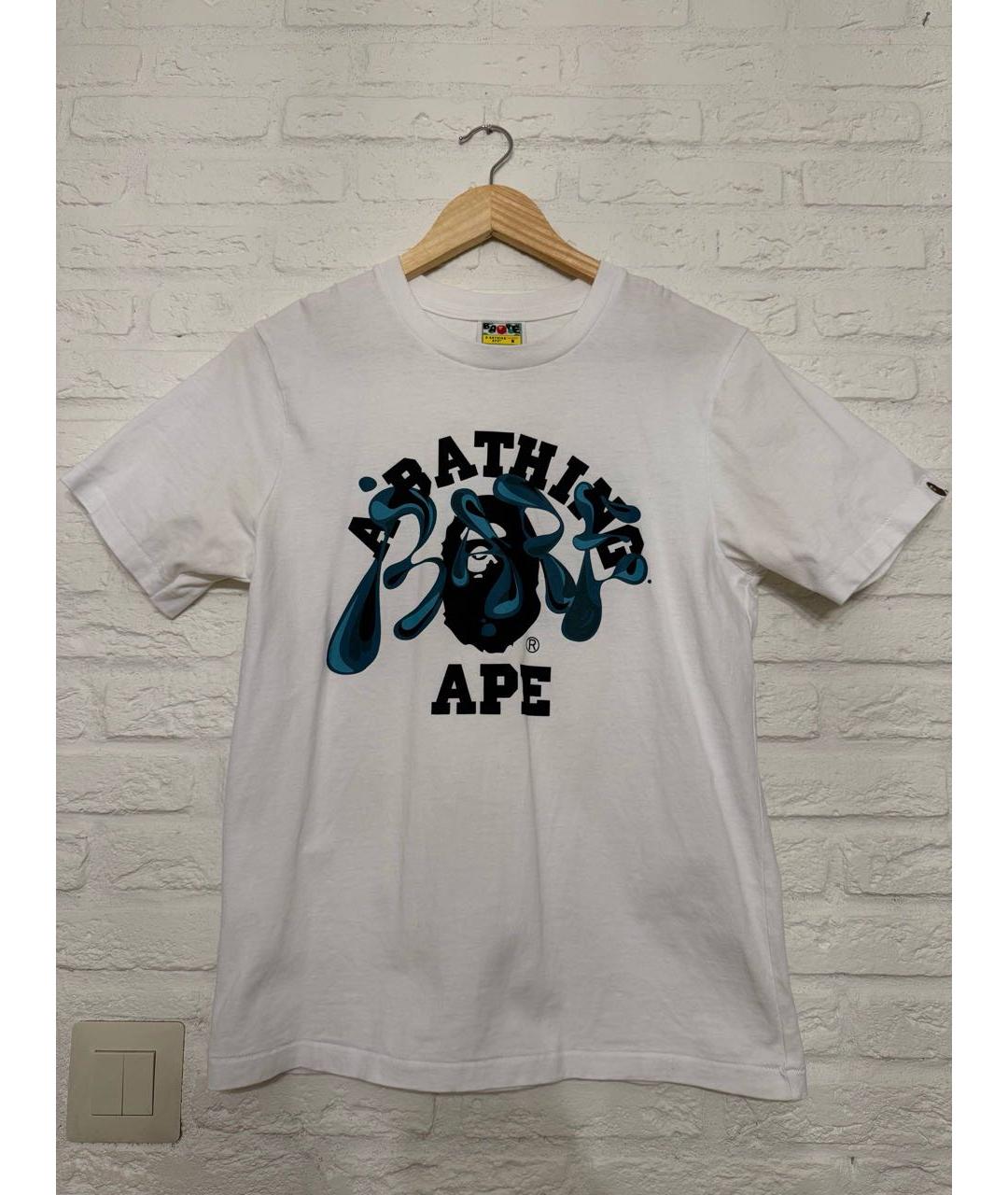 A BATHING APE Белая хлопковая футболка, фото 7