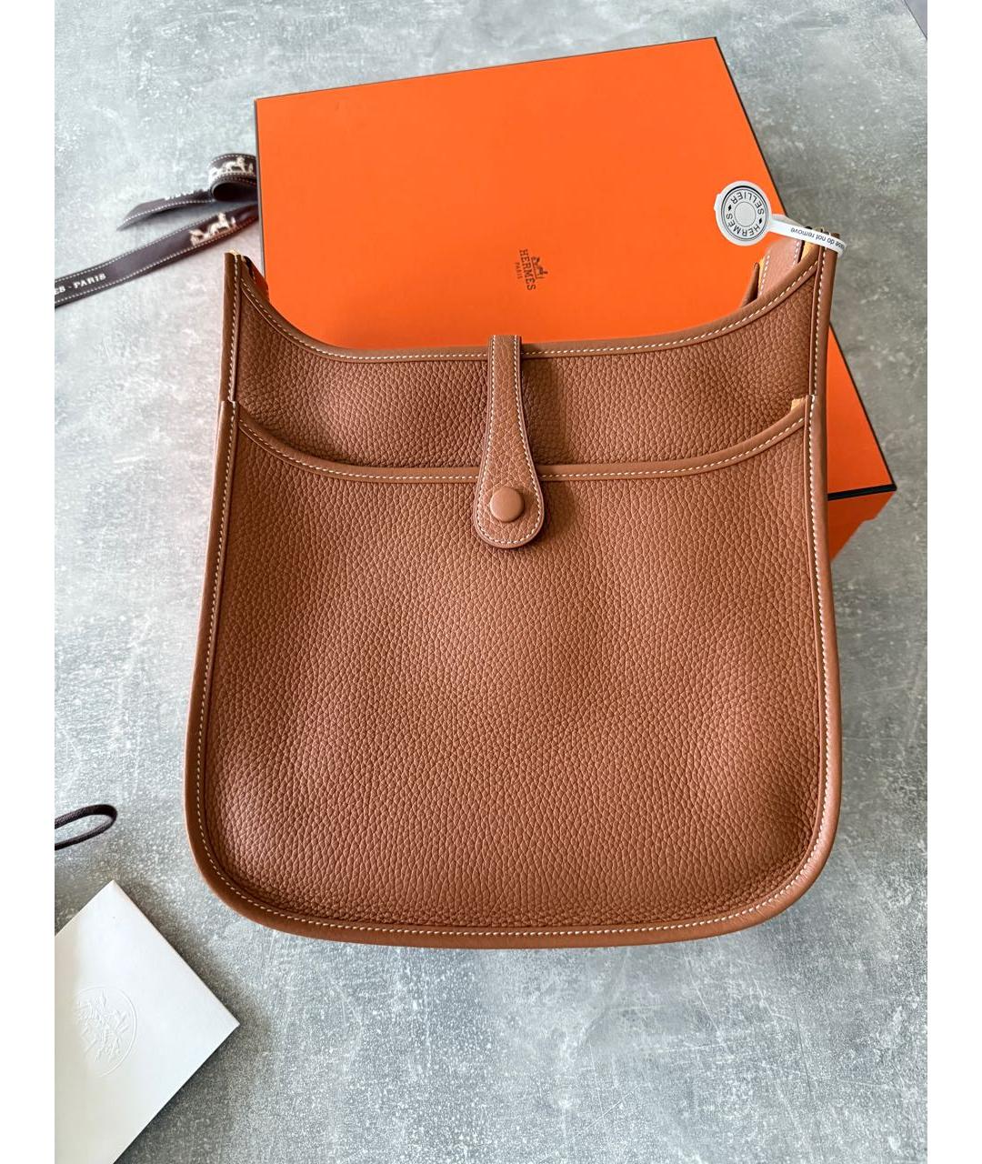 HERMES Коричневая кожаная сумка через плечо, фото 3