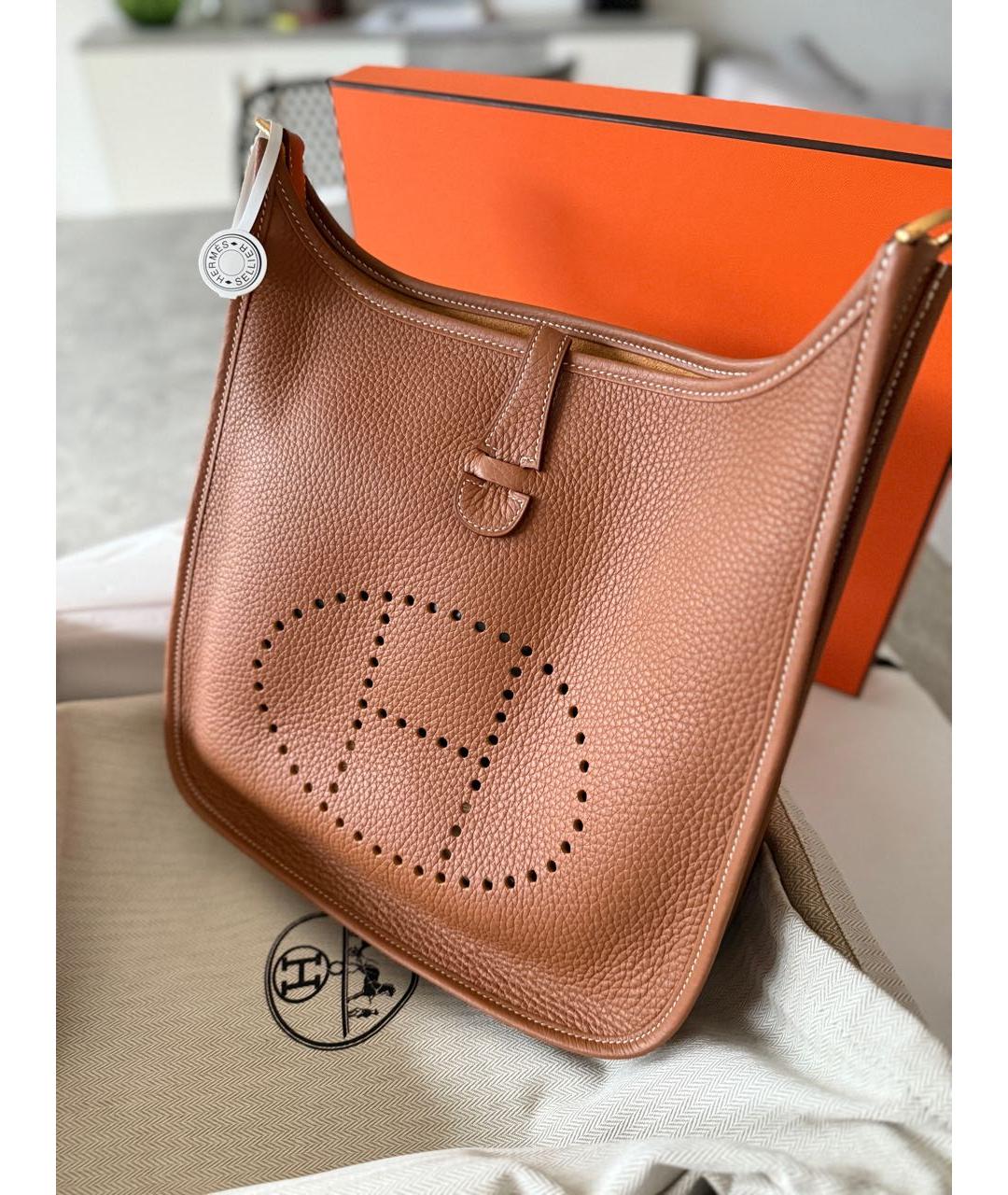 HERMES Коричневая кожаная сумка через плечо, фото 2