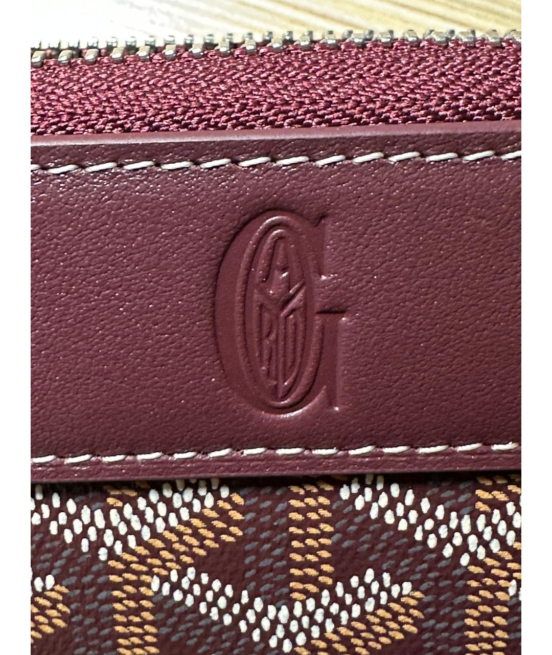 GOYARD Бордовый кожаный кошелек, фото 7
