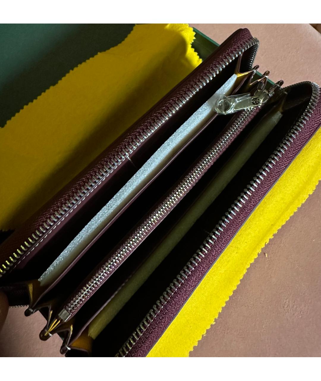 GOYARD Бордовый кожаный кошелек, фото 4