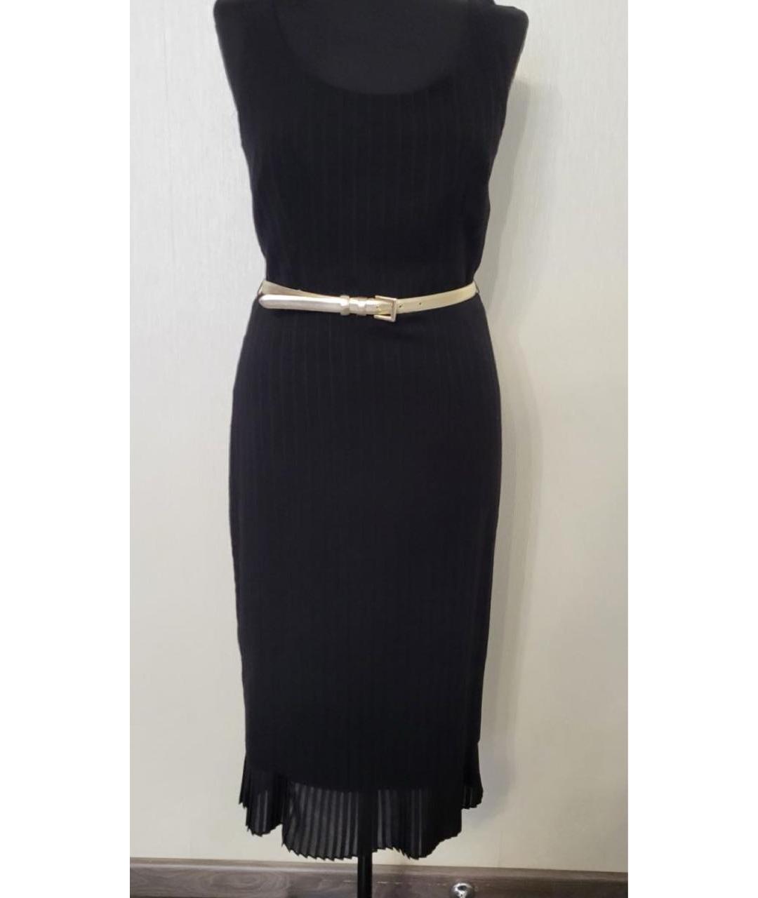 'S MAX MARA Черное шерстяное повседневное платье, фото 6