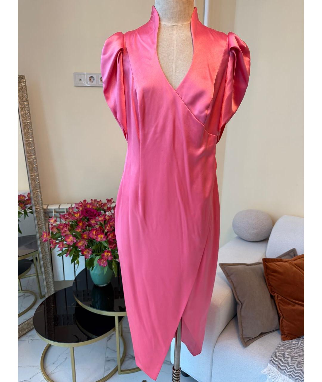 YANA RASKOVALOVA Розовое шелковое вечернее платье, фото 7