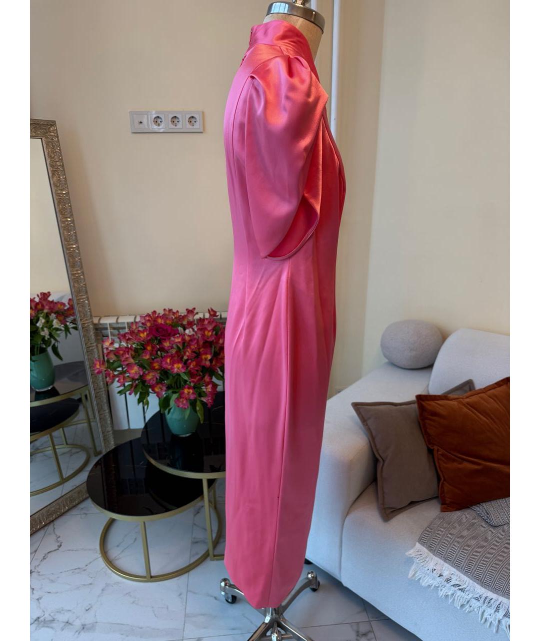 YANA RASKOVALOVA Розовое шелковое вечернее платье, фото 3