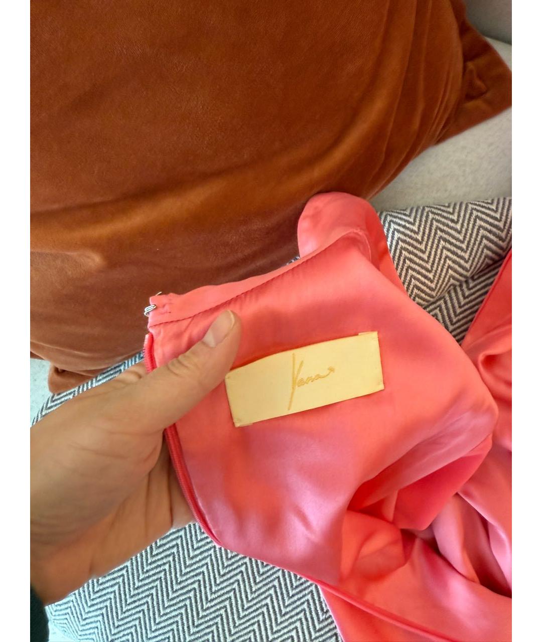 YANA RASKOVALOVA Розовое шелковое вечернее платье, фото 5