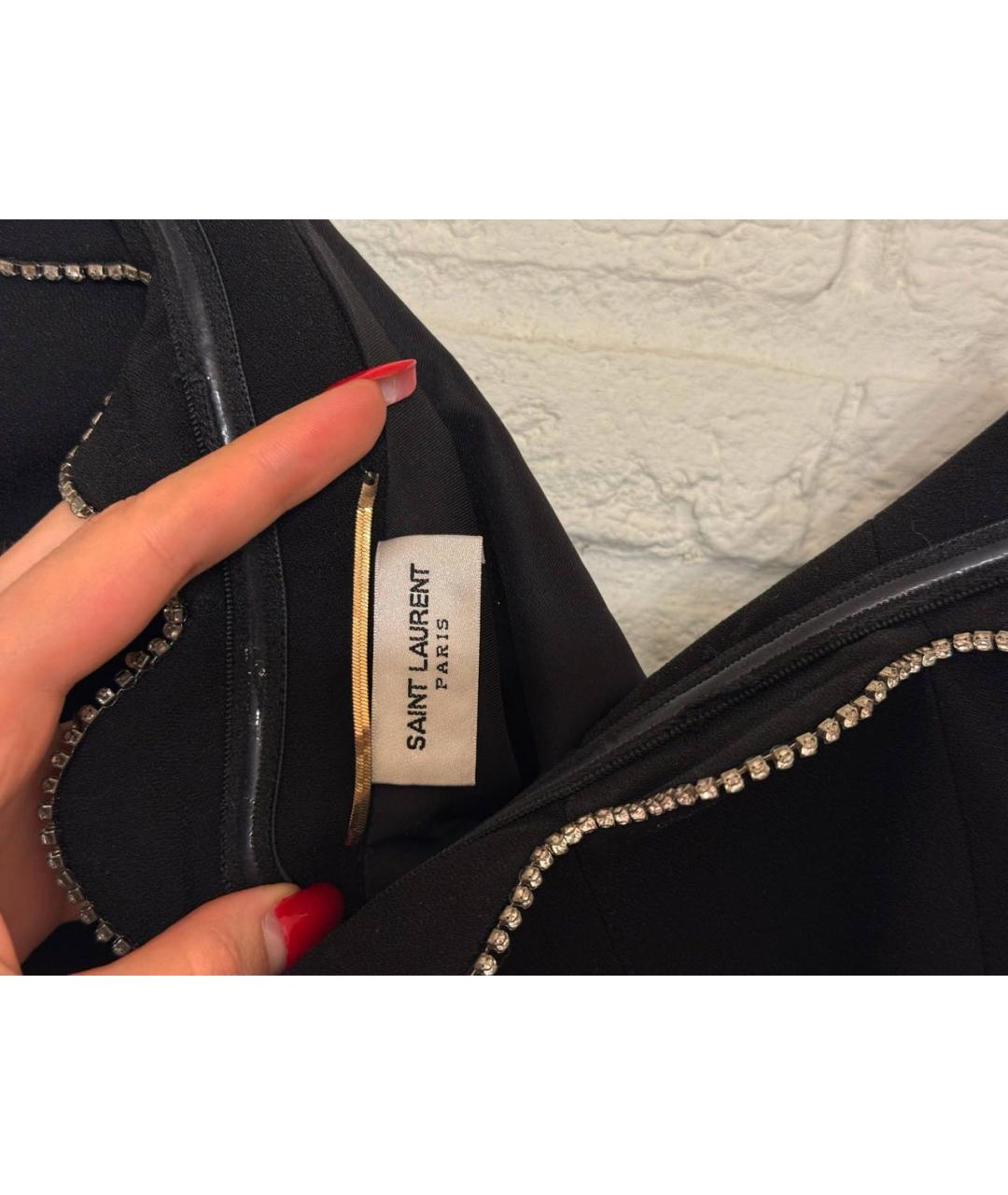 SAINT LAURENT Черный полиэстеровый комбинезон, фото 3