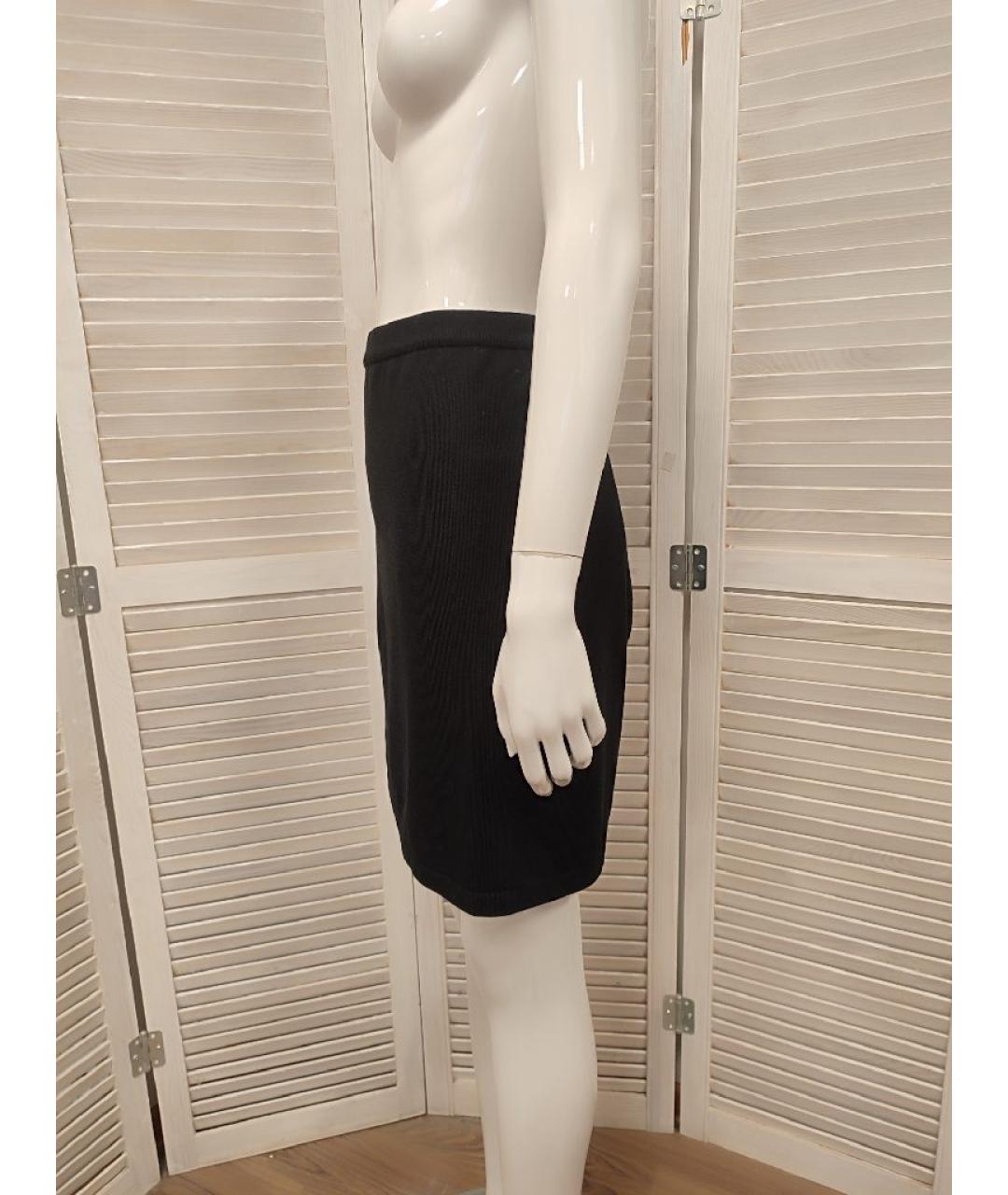 WOLFORD Черная шерстяная юбка миди, фото 4